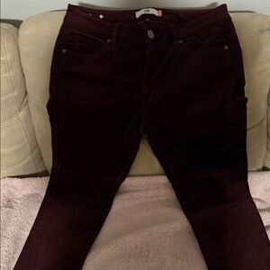 CAbi Women's Skinny Jeans in Rich Burgundy